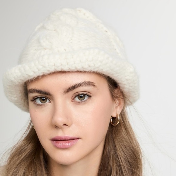 Lola Hats alpaca wool blend Trulli Knit Bucket Navy Blue Knit Hat NWT - Picture 5 of 9